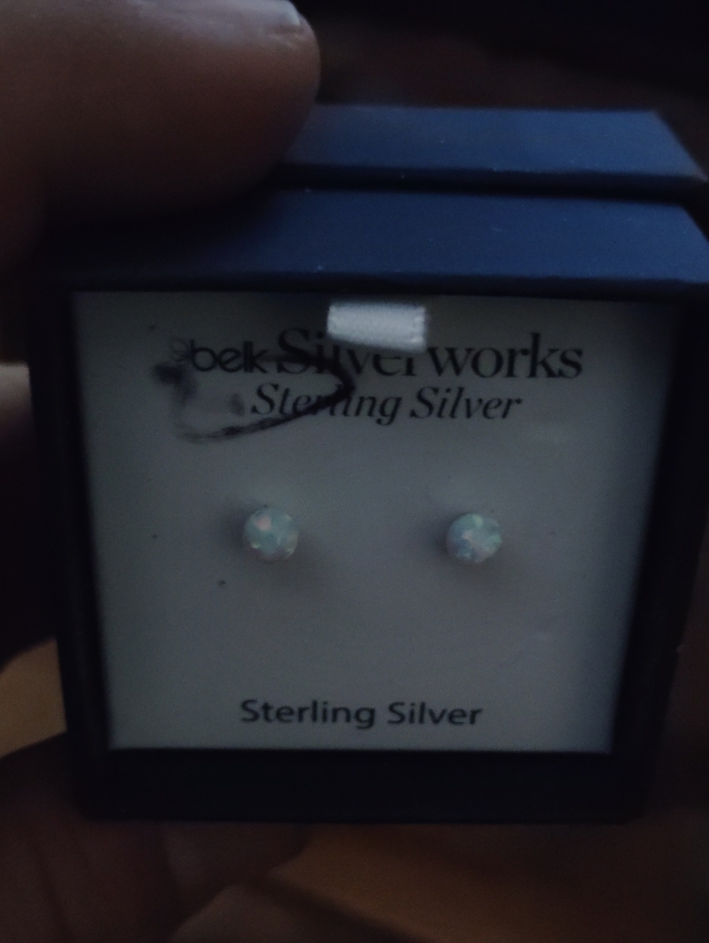 Sterling silver White Fire Opal 2mm Stud Earrings